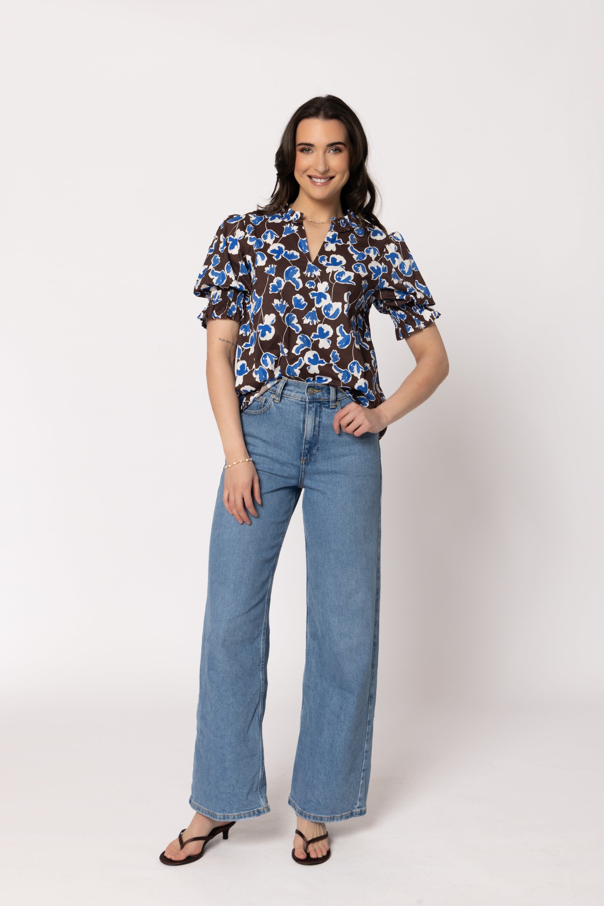 Ava Blouse Iris Bloom