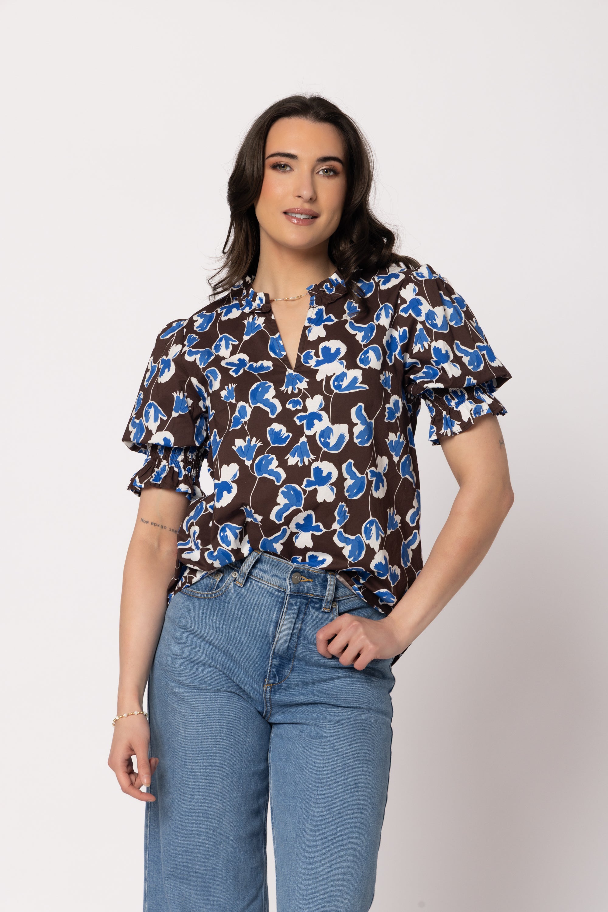 Ava Blouse Iris Bloom