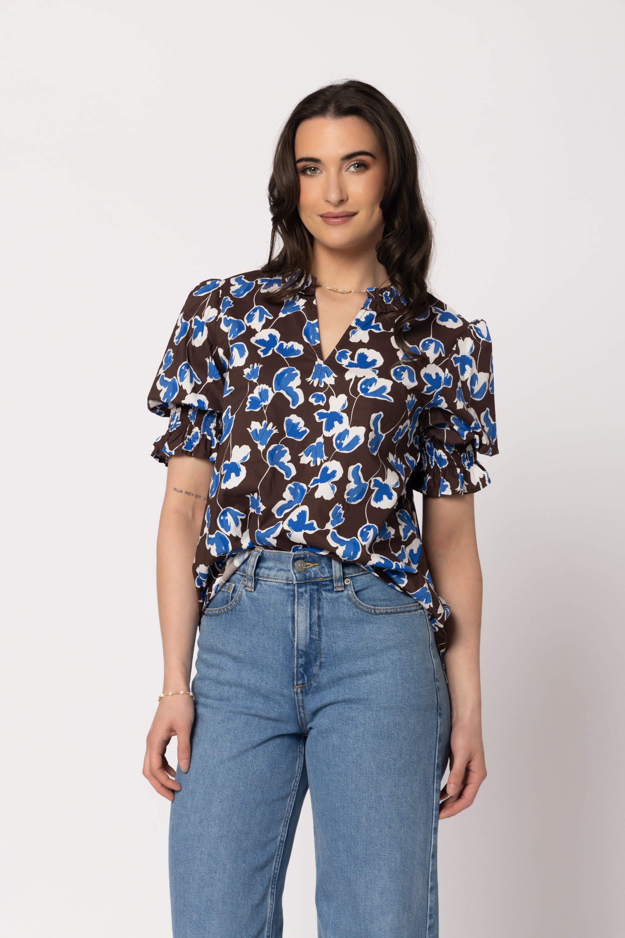 Ava Blouse Iris Bloom