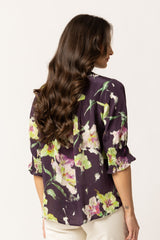 SHORT SLEEVE GIFTED TOP MERLOT BLOOM