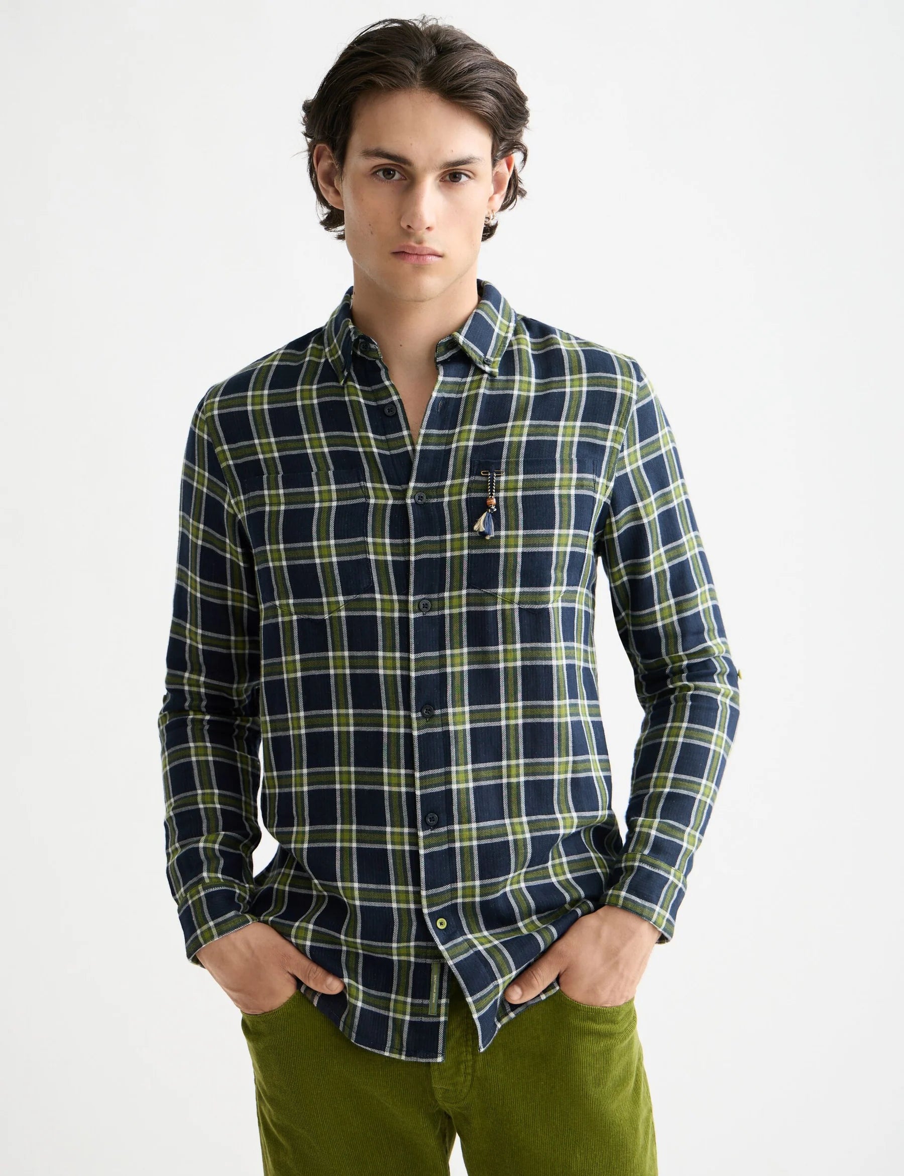 DOUBLE-FACE REGULAR FIT SHIRT SKY CAPTAIN