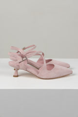 Virve Slingback Heel Pale Pink Suede