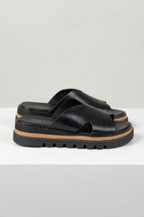 Suki Slide Black Leather