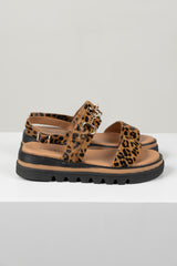 Sabri Sandal Tan Leopard Pony