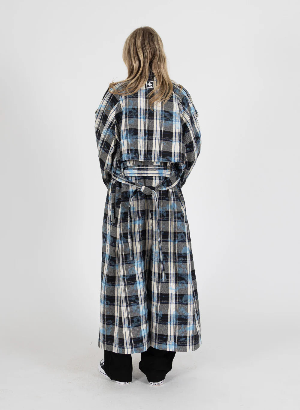 TRENCHED COAT PAINTED PLAID
