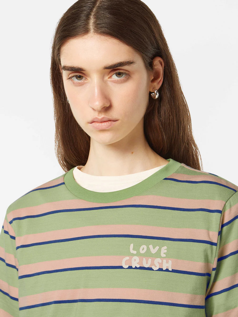 STRIPE T-SHIRT PISTACHIO PEACH STRIPE
