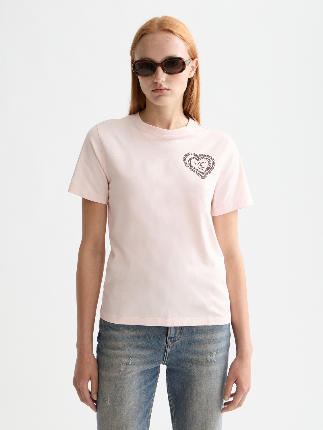 ARTWORK TEE BARELY PINK