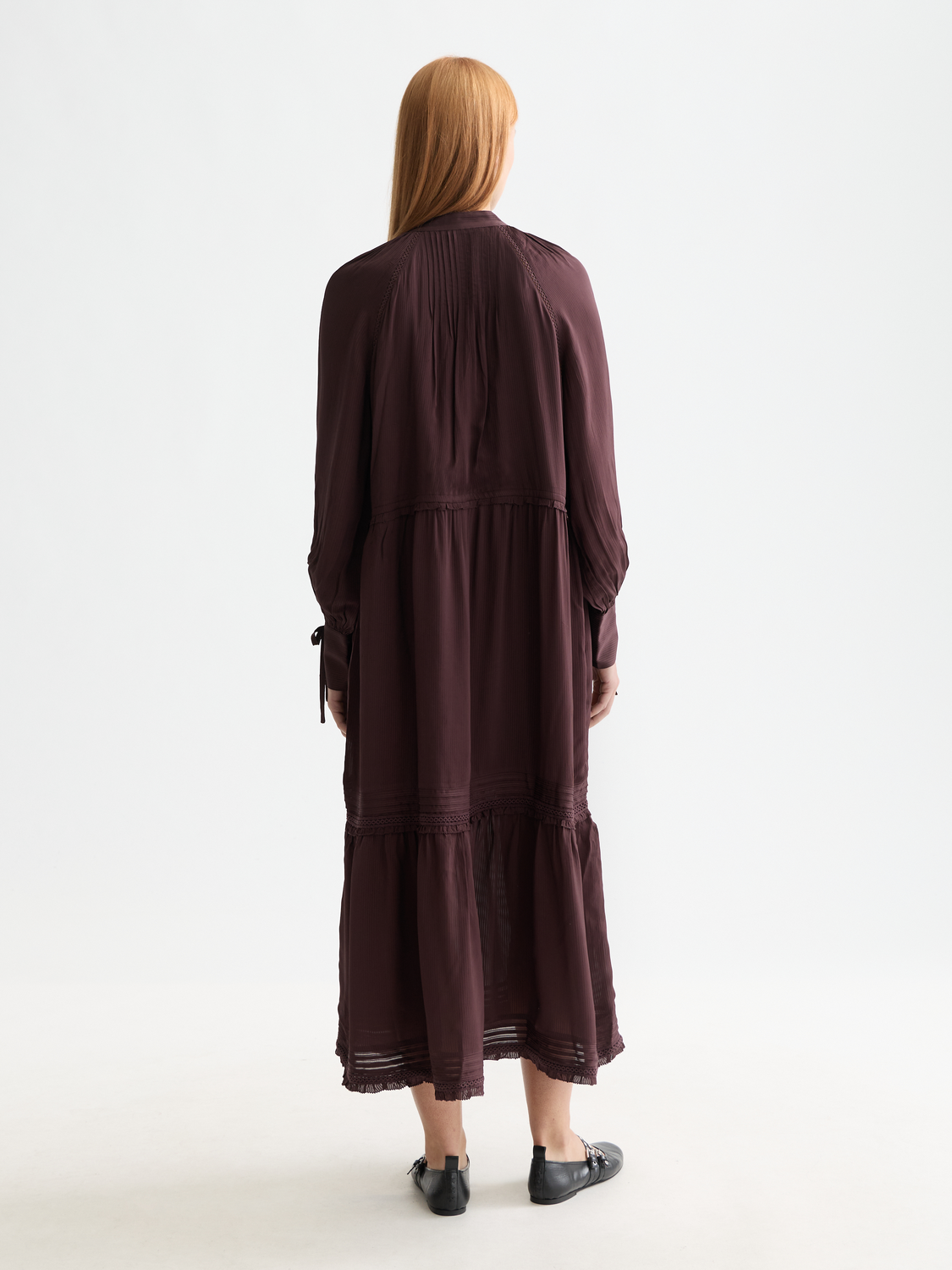 LACE MAXI DRESS CHOCOLATE PLUM