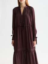 LACE MAXI DRESS CHOCOLATE PLUM