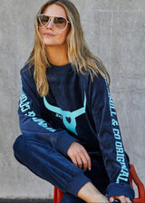 VELOUR SWEAT NAVY PRE ORDER