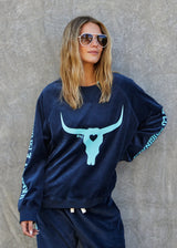 VELOUR SWEAT NAVY PRE ORDER