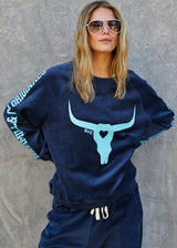 VELOUR SWEAT NAVY PRE ORDER