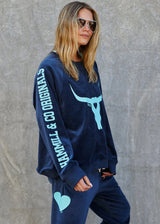 VELOUR SWEAT NAVY PRE ORDER