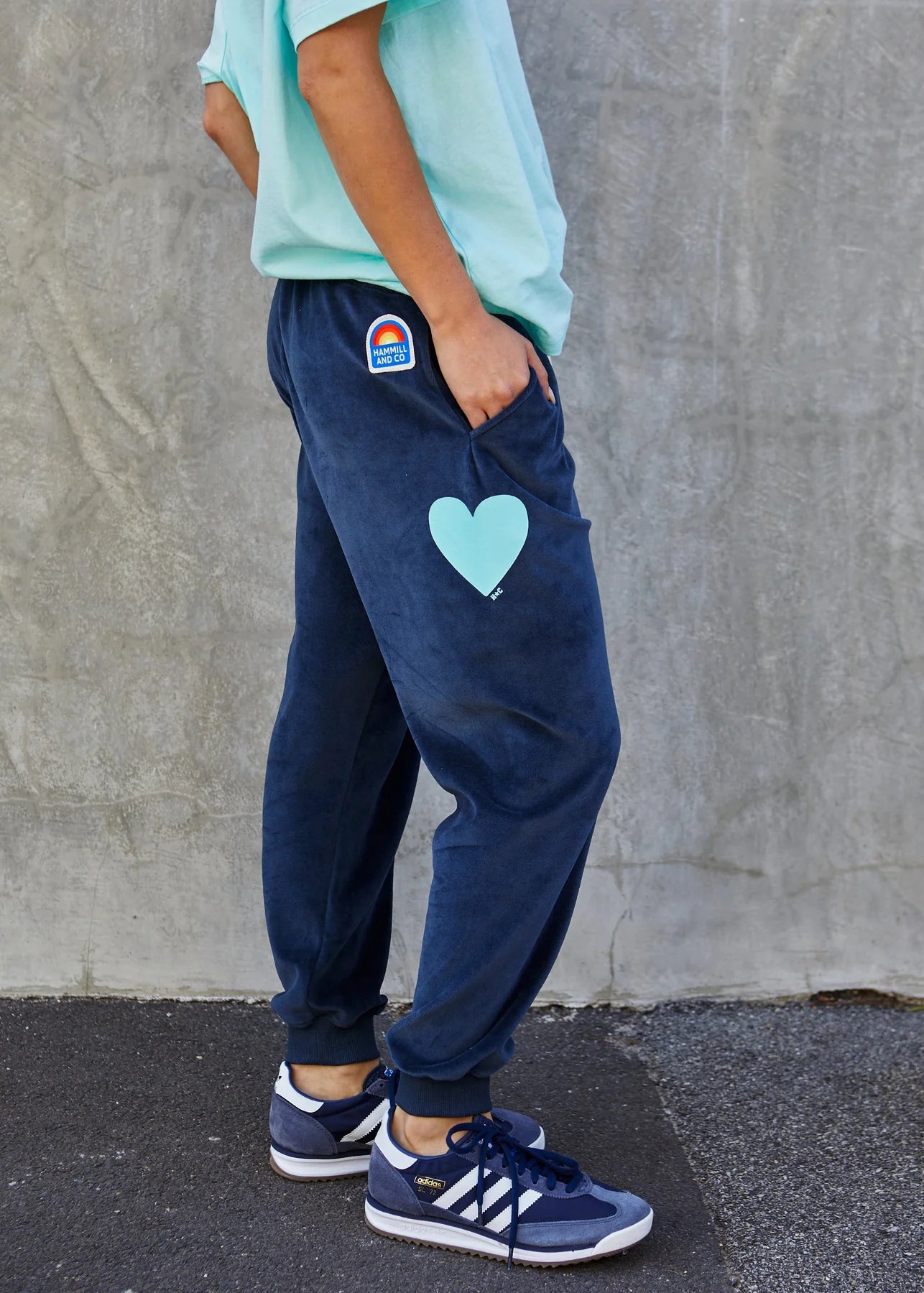 VELOUR TRACK PANTS NAVY PRE ORDER