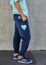 VELOUR TRACK PANTS NAVY PRE ORDER