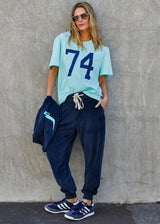 VELOUR TRACK PANTS NAVY PRE ORDER