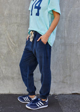 VELOUR TRACK PANTS NAVY PRE ORDER