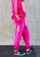 VELOUR TRACK PANTS PINK PRE ORDER
