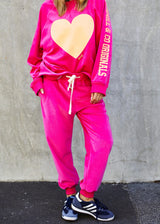 VELOUR TRACK PANTS PINK PRE ORDER