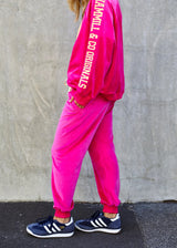 VELOUR TRACK PANTS PINK PRE ORDER