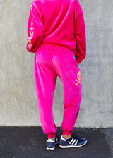 VELOUR TRACK PANTS PINK PRE ORDER