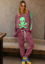 VINTAGE ALPINE SKULL SWEAT VINTAGE WINE
