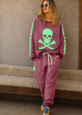 VINTAGE ALPINE SKULL SWEAT VINTAGE WINE
