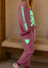 VINTAGE ALPINE SKULL SWEAT VINTAGE WINE