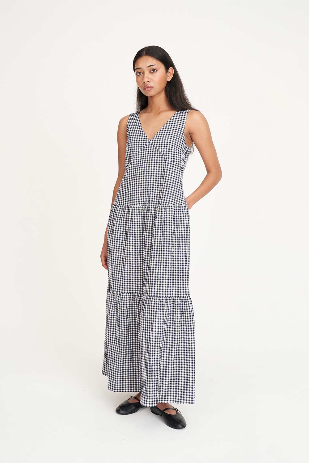 CATALINA FREIDA MAXI DRESS NAVY/CHALK