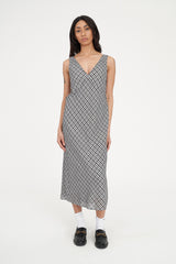 ROONEY MIDI DRESS BLACK CHALK