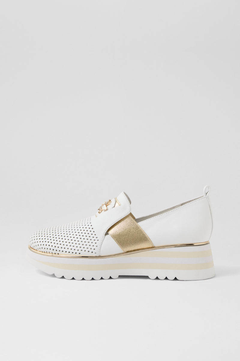 ENSOM SNEAKER WHITE GOLD LEATHER