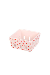 PINK HEART PRINT CERAMIC BASKET