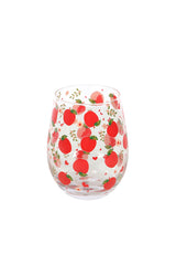 APPLE PRINT STEMLESS WINE GLASS