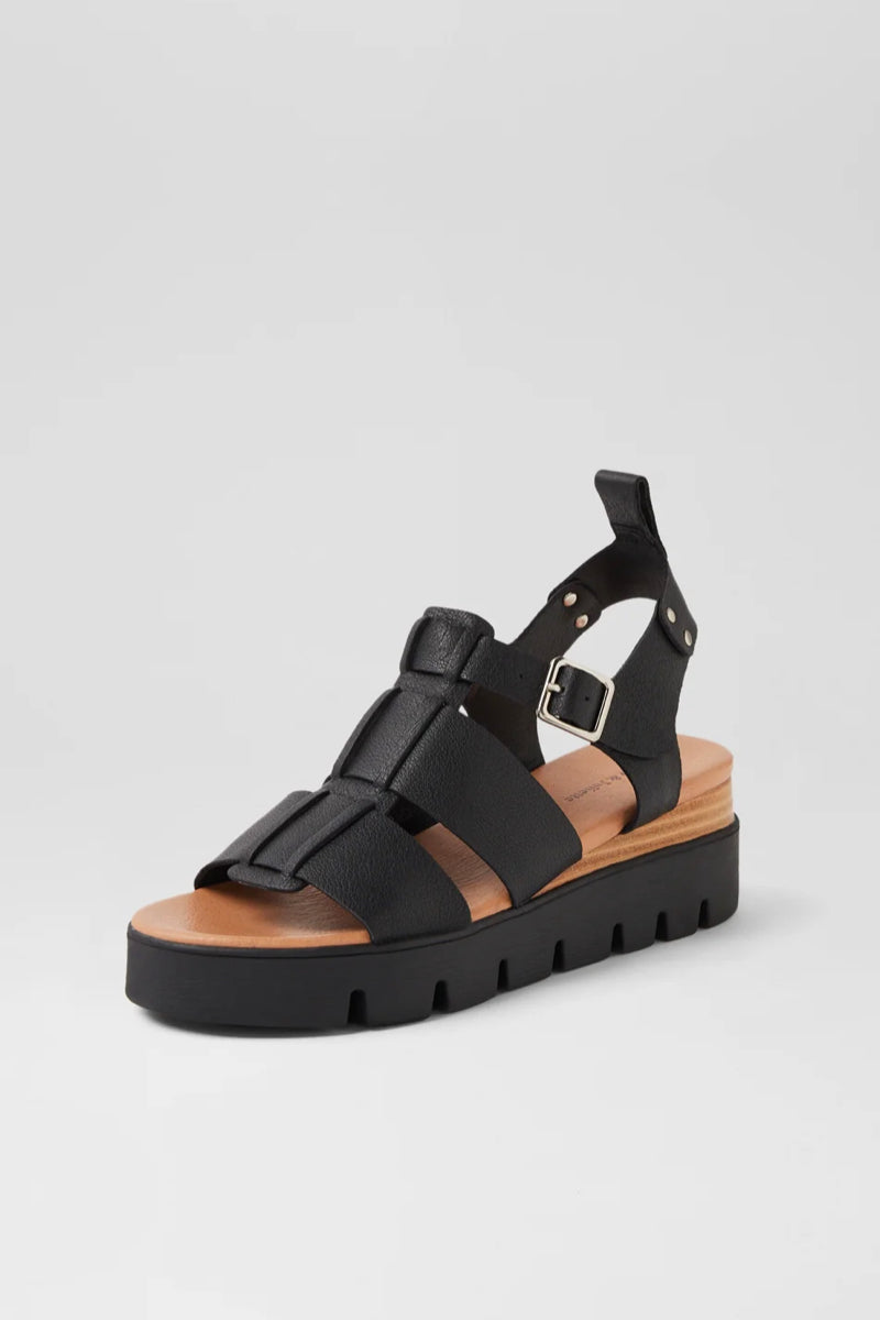 RELIE SANDAL BLACK LEATHER