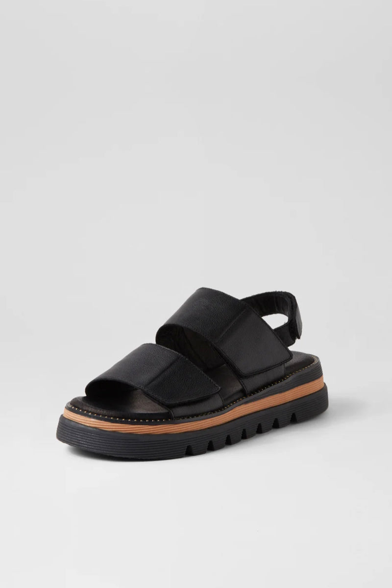 SONER SANDAL BLACK LEATHER
