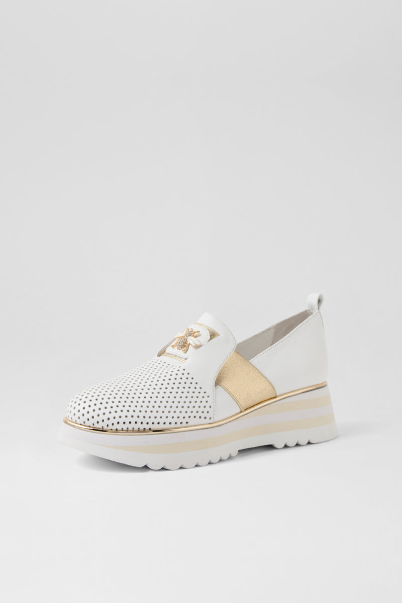 ENSOM SNEAKER WHITE GOLD LEATHER