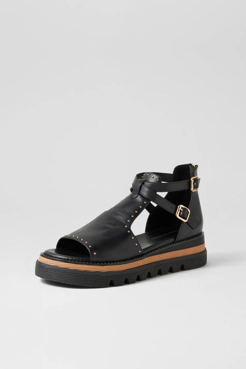 SORENS SANDAL BLACK LEATHER