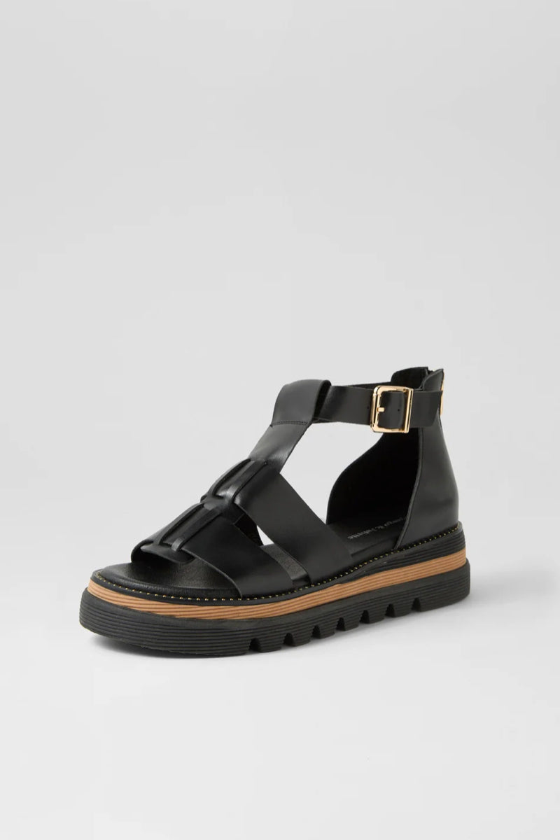 SLOANES SANDAL BLACK LEATHER