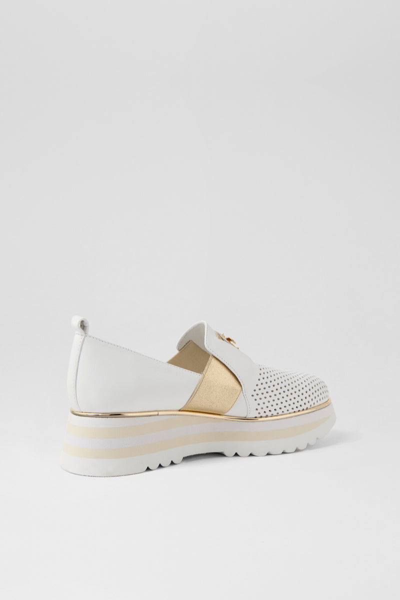 ENSOM SNEAKER WHITE GOLD LEATHER