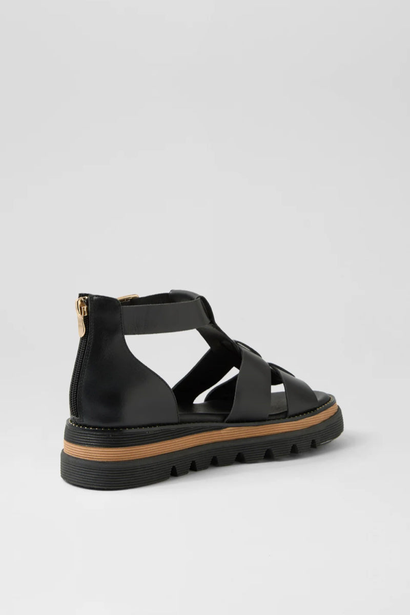 SLOANES SANDAL BLACK LEATHER