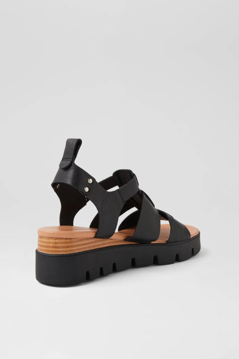 RELIE SANDAL BLACK LEATHER