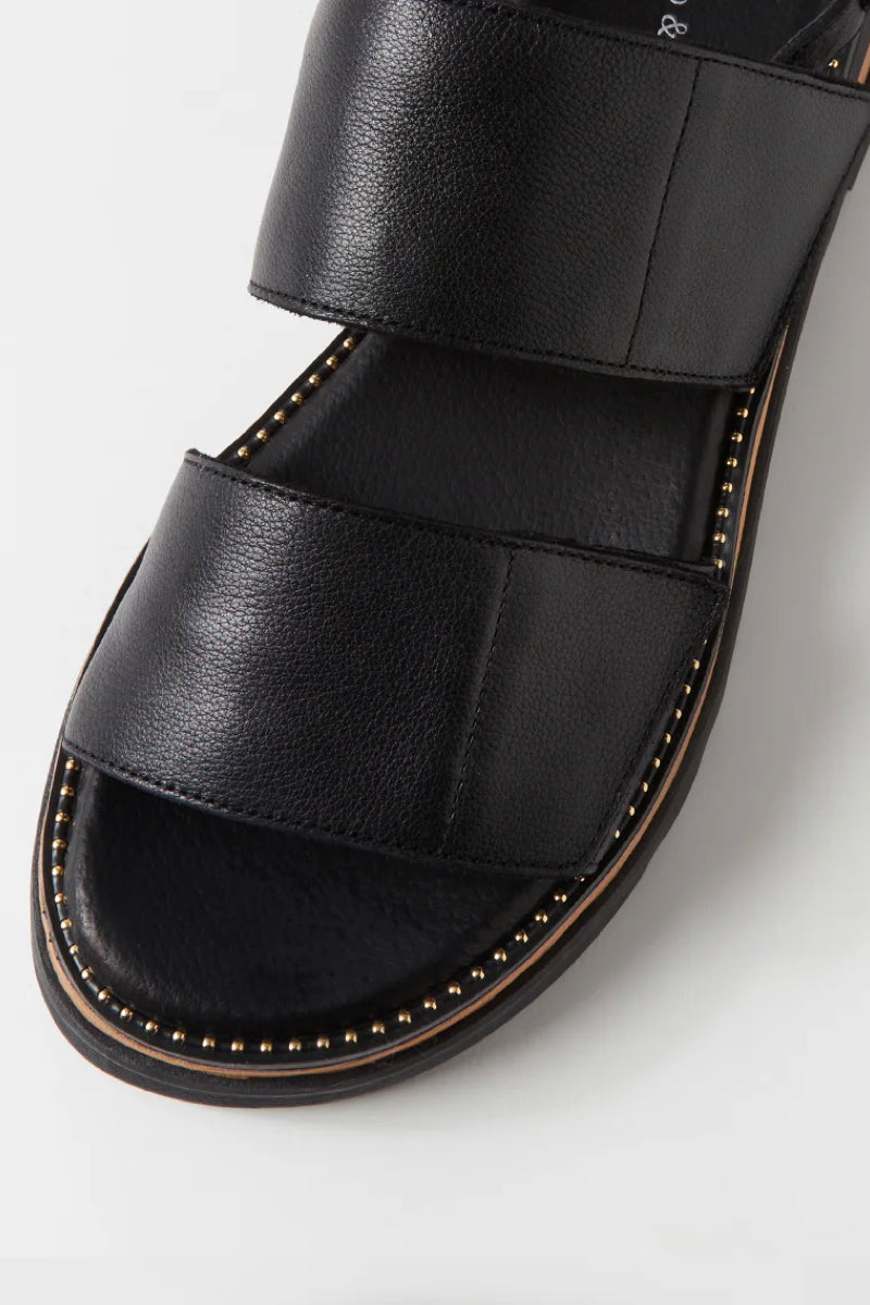 SONER SANDAL BLACK LEATHER