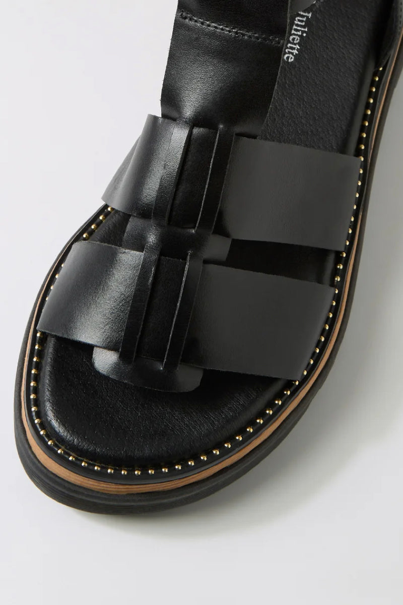 SLOANES SANDAL BLACK LEATHER