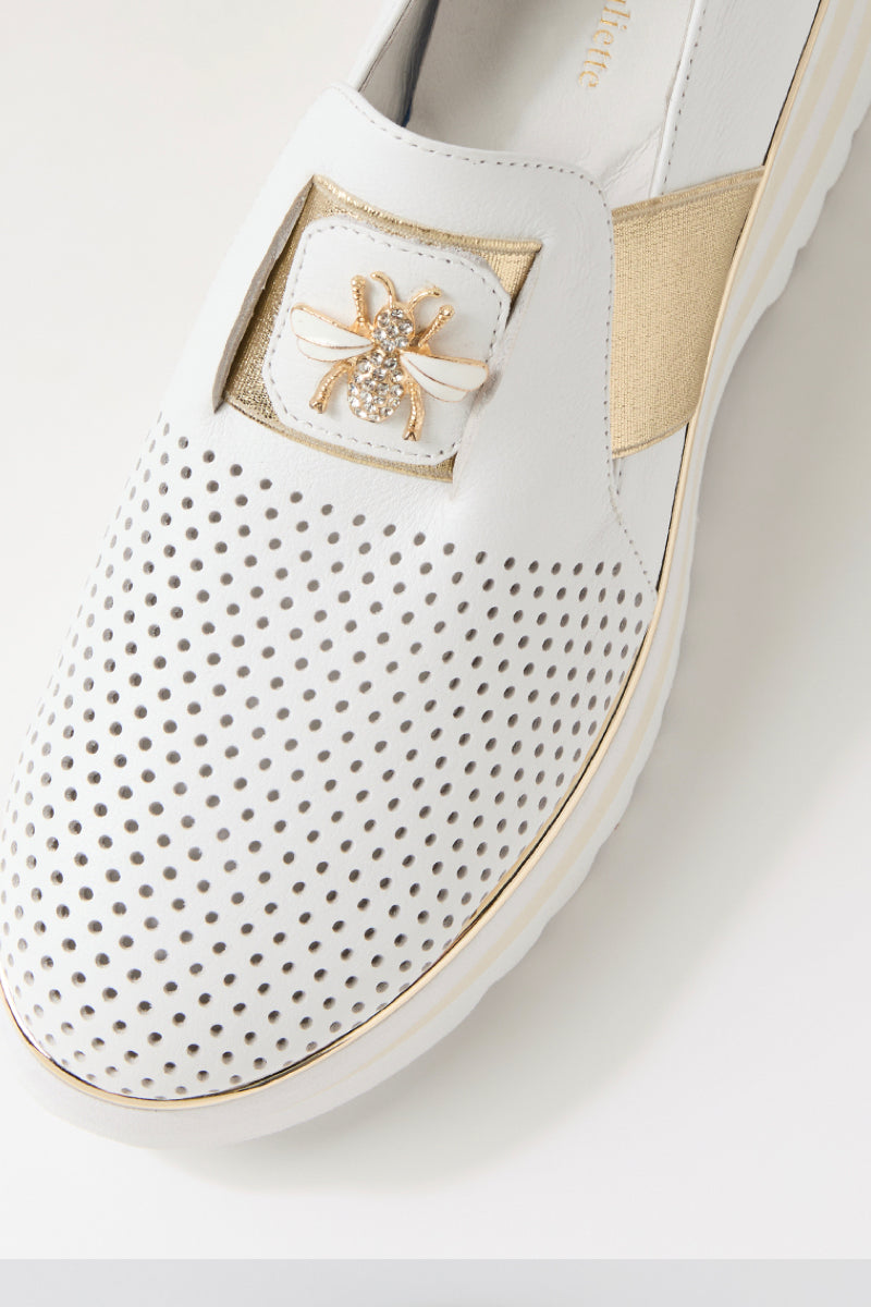 ENSOM SNEAKER WHITE GOLD LEATHER
