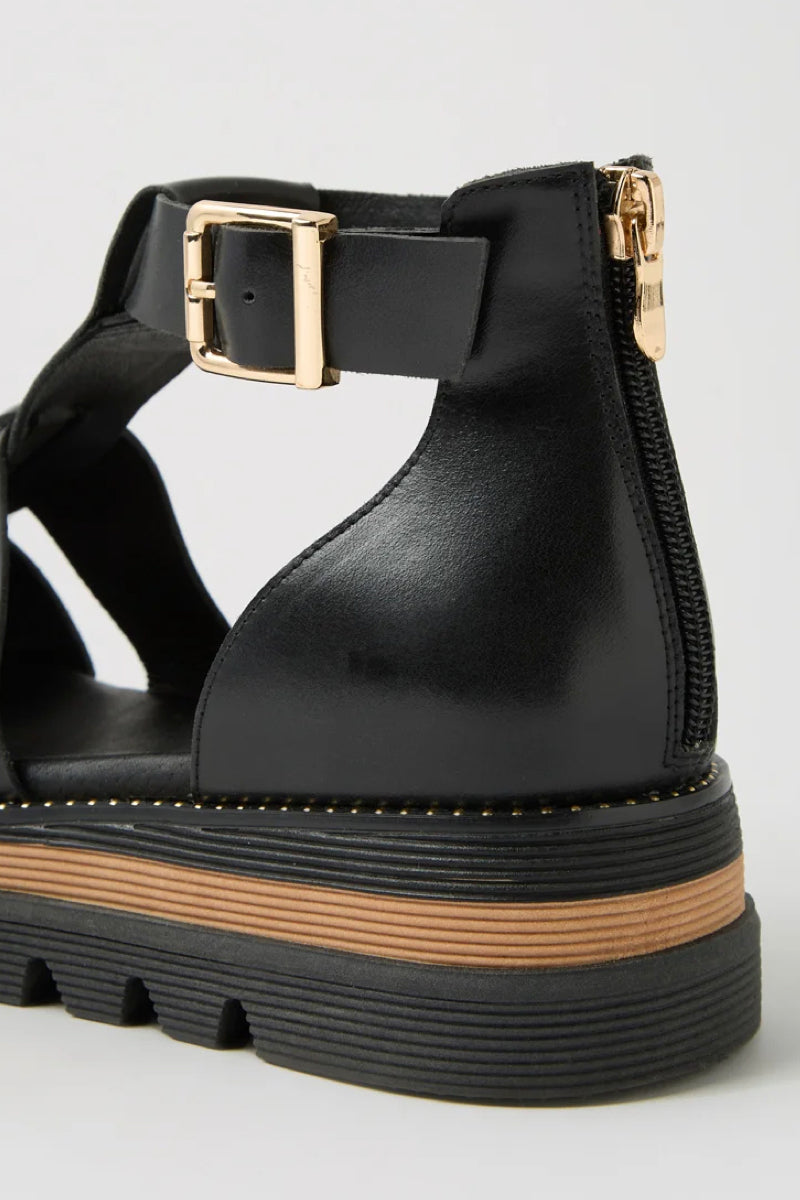 SLOANES SANDAL BLACK LEATHER
