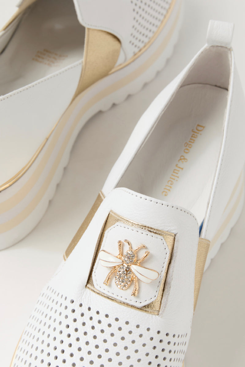 ENSOM SNEAKER WHITE GOLD LEATHER