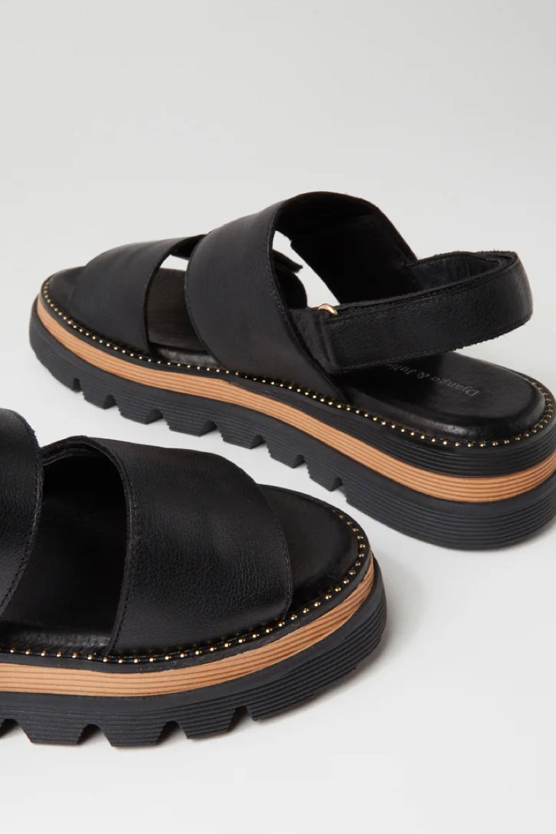 SONER SANDAL BLACK LEATHER