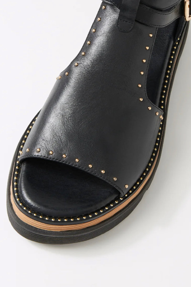 SORENS SANDAL BLACK LEATHER