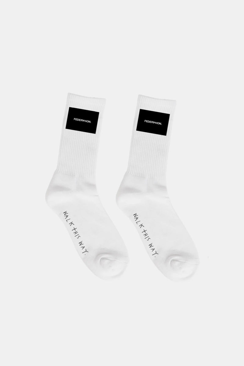 BADGE SOCKS 2PK WHITE