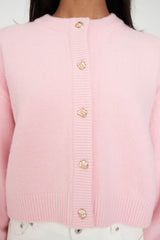 ELLE CROP CARDIGAN PALE ROSE